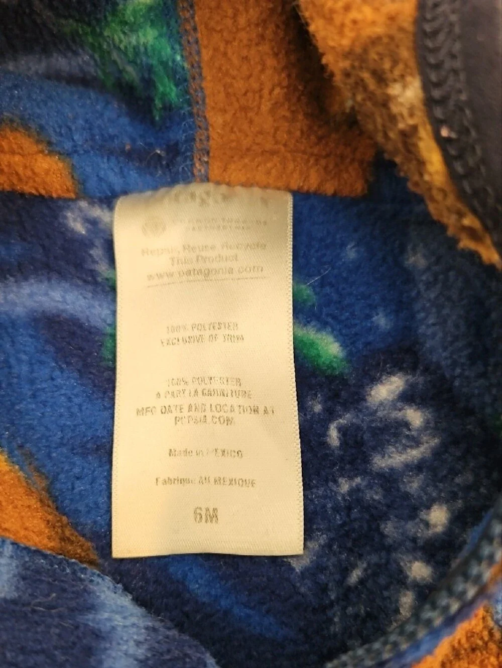 Patagonia Multi-Color Fleece Sweater - Blue, Orange, Green